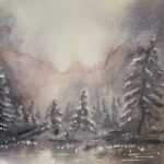 Boque de abetos nevado